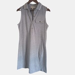 Michael Kors Heather Gray Athletic Tennis Dress Polo Button Neck Medium